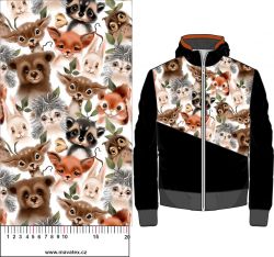 Lesní zvířátka hlavy- bílá - materiálové varianty mavaga design