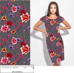Kytky na šedém podkladu -materiálové varianty mavaga design