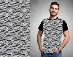 Rybičky na šedé kamufláži- materiálové varianty mavaga design