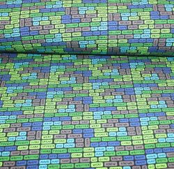 Teplákovina anglická slovesa zelená - 270 gsm EU-úplety atest pro děti
