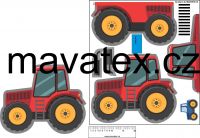 Pyžamožrout panel   -traktor červený -SOFT 