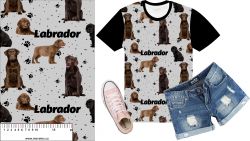 Labrador tmavý na šedé- materiálové varianty mavaga design
