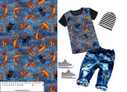 Liška od malého prince modrý jeans-materiálové varianty mavaga design