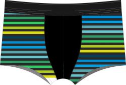 Pruhy modro-zelelné fluo - materiálálové varianty mavaga design