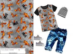 Liška od malého prince ČERNÝ jeans-materiálové varianty mavaga design Liška od malého prince ČERNÝ jeans-materiálové varianty mavaga design