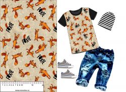 Liška od malého prince OKROVÝ jeans-materiálové varianty mavaga design