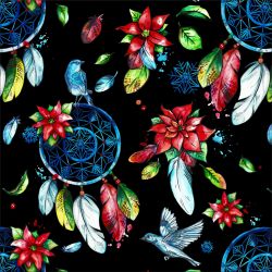 Mandaly na černé Míša -materiálové varianty mavaga design