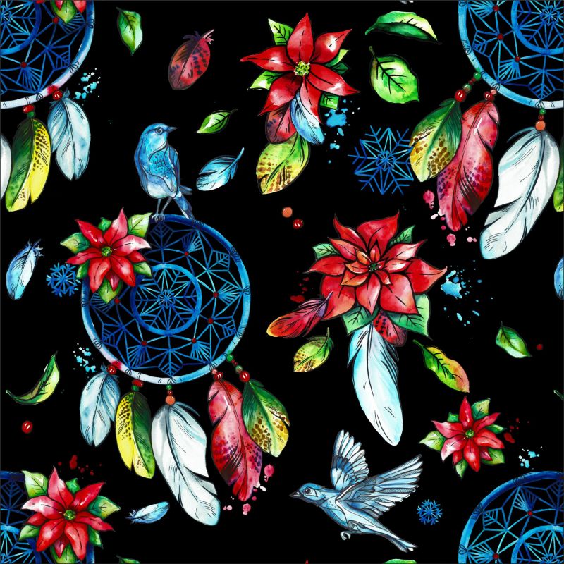 Mandaly na černé Míša -materiálové varianty mavaga design