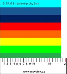 Pruhy barevné široké 3 cm- materiálálové varianty mavaga design