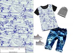 Letadla nákresy modrá- materiálové varianty mavaga design
