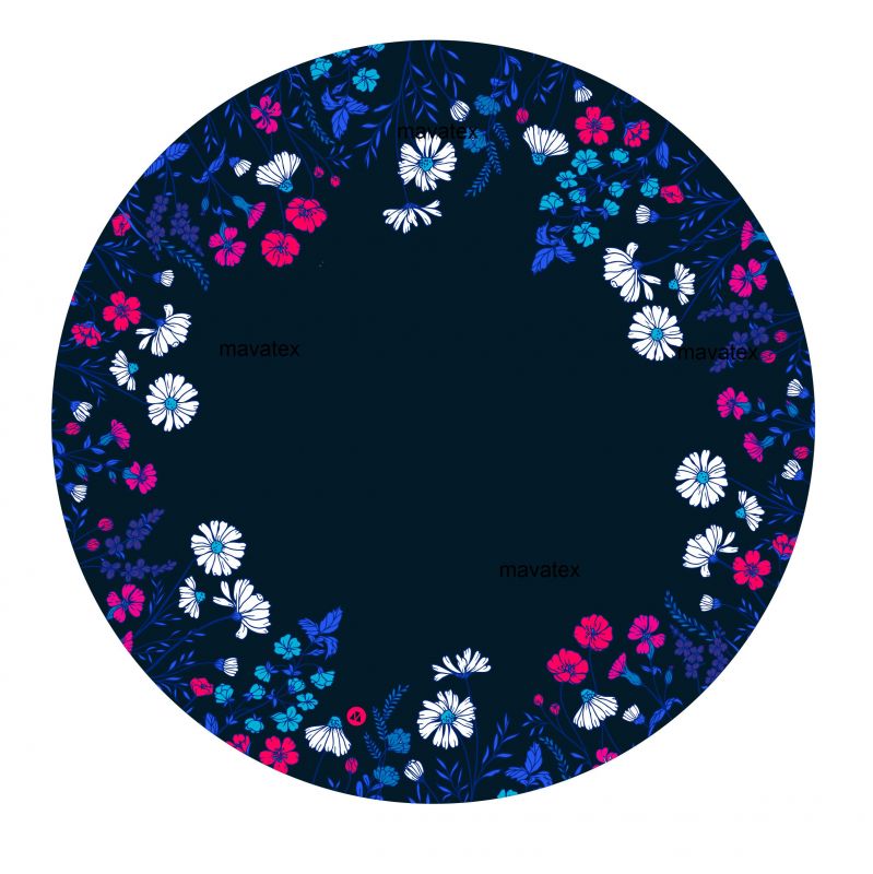 Panel na kolovou sukni 7 - květy na modré-varianty mavaga design