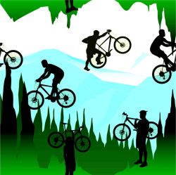 Cyklista na horách 2- materiálové varianty mavaga design