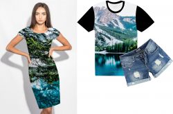 PANEL na šaty / triko/leginy –hory- materiálové varianty mavaga design