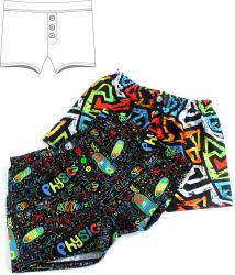 Eletronický střih -Pánské trenky volné XS-3XL