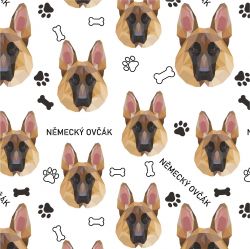 německý ovčák hlavy na bílé-materiálové varianty mavaga design