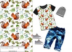 Veverka na bílé -materiálové varianty mavaga design