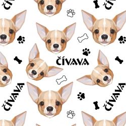 Čivava na bílé-materiálové varianty mavaga design