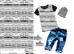 Černo-bílé crash pruhy - materiálové varianty mavaga design