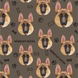 Německý ovčák hlavy na hnědé-materiálové varianty mavaga design