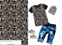 Vykluná opice na šedé -materiálové varianty mavaga design