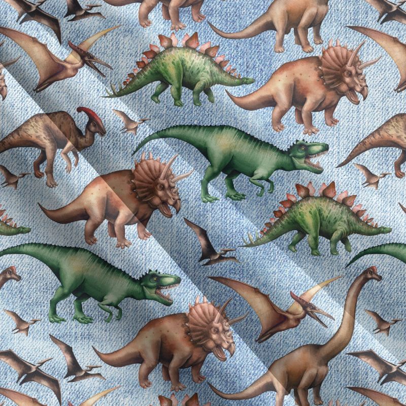 Dinosaurové modrý denim-materiálové varianty mavaga design