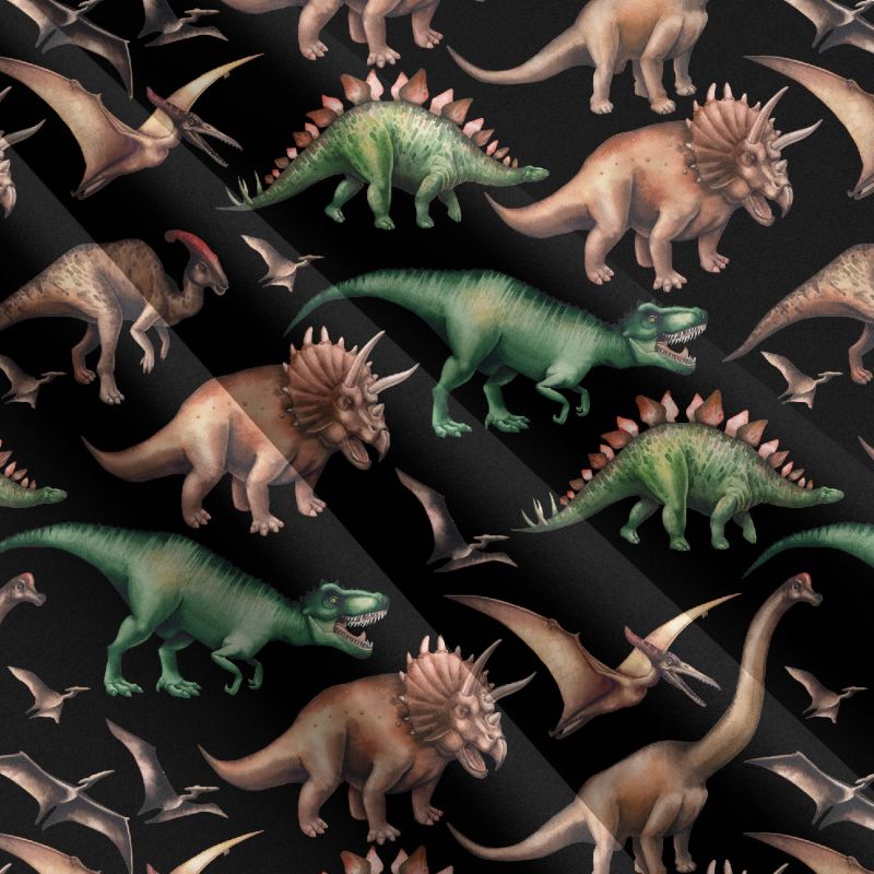 Dinosaurové na černé-materiálové varianty mavaga design
