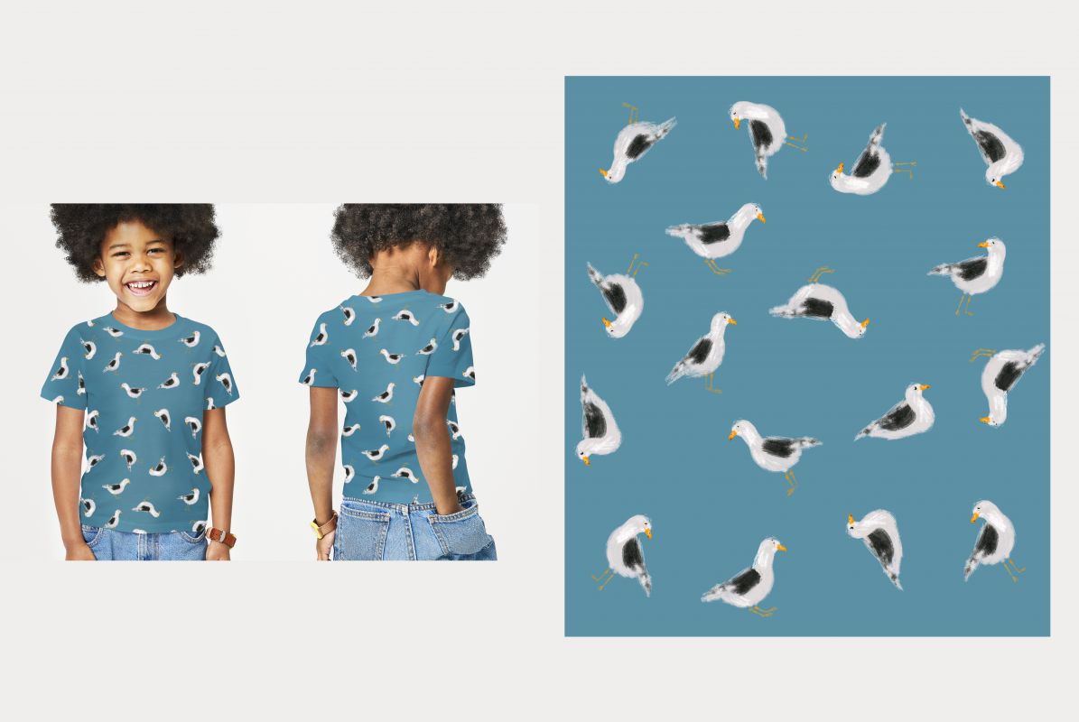 Autorský tisk ptáci-materiálové varianty mavaga design
