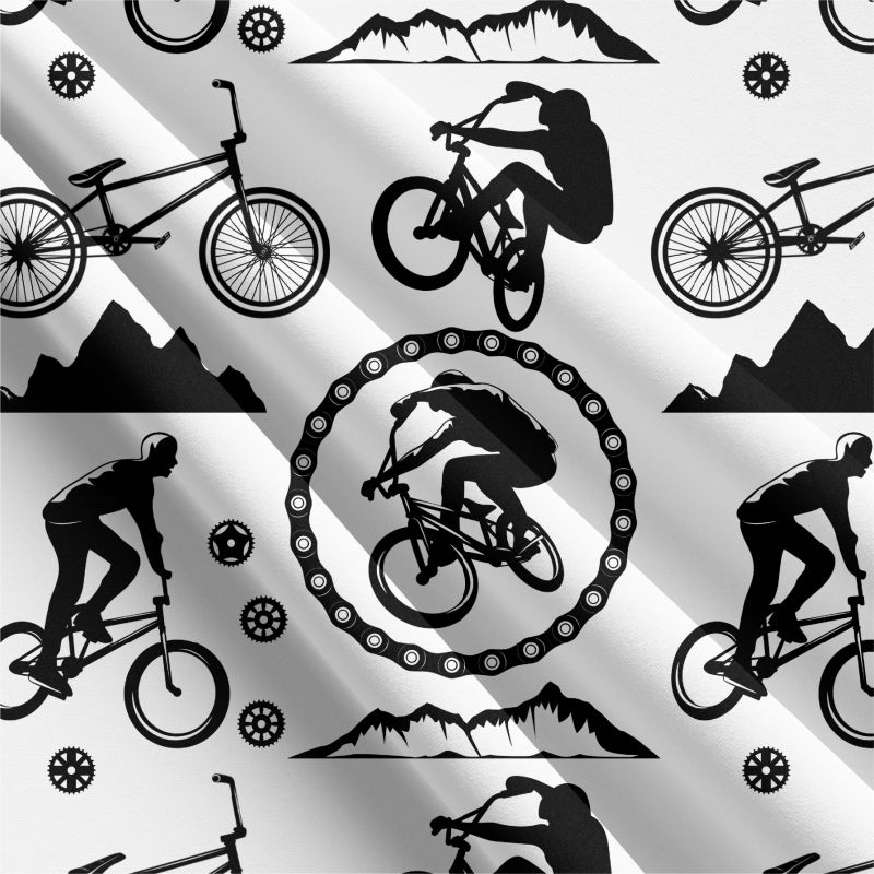 Cyklistika bílo-černá - materiálové varianty mavaga design