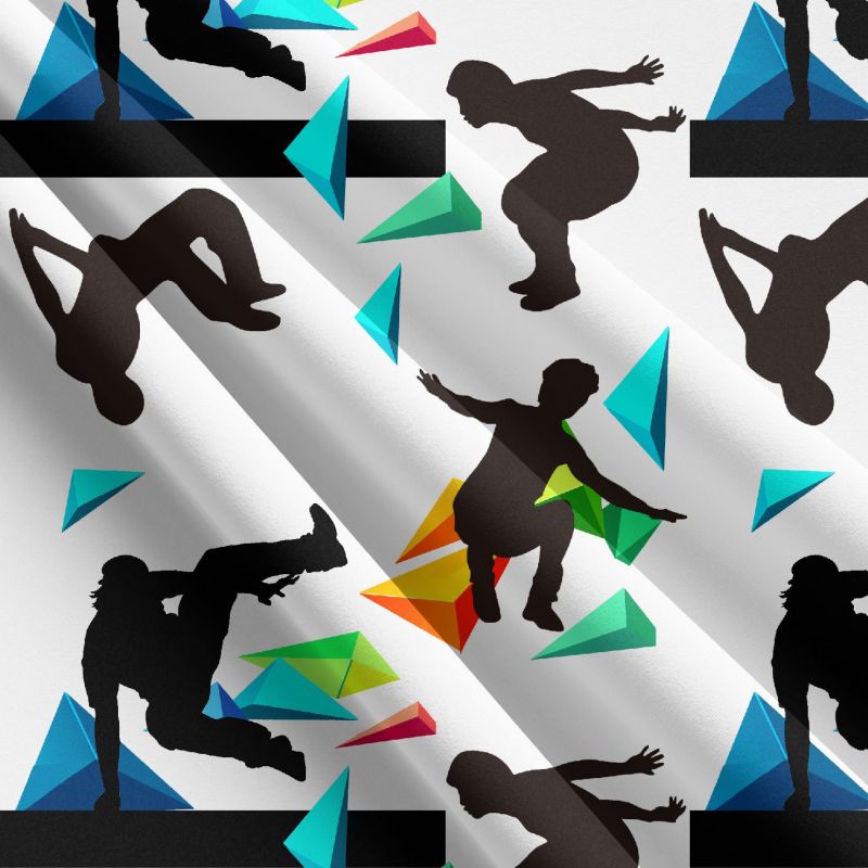 Parkour na bílé abstrakt - materiálové varianty mavaga design