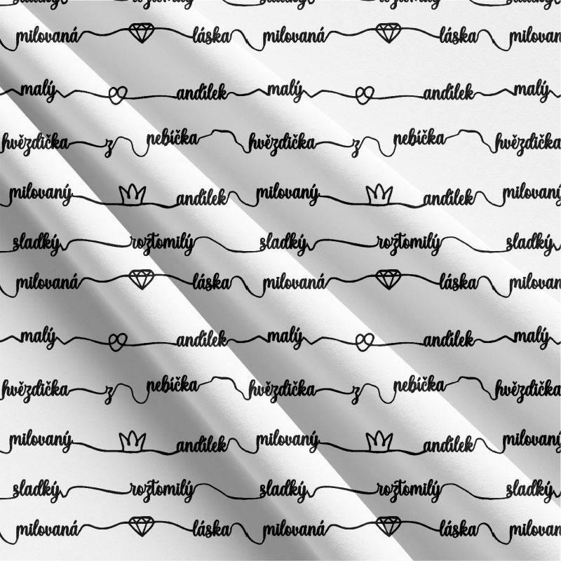 Malé lásky TEXTY bílá- materiálálové varianty mavaga design
