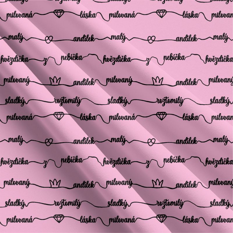 Malé lásky TEXTY růžová- materiálálové varianty mavaga design