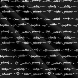 Malé lásky TEXTY černá+bílá -materiálové varianty mavaga design