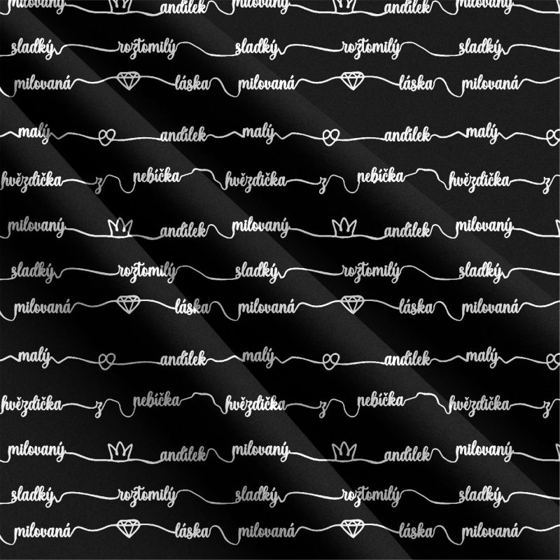 Malé lásky TEXTY černá+bílá -materiálové varianty mavaga design