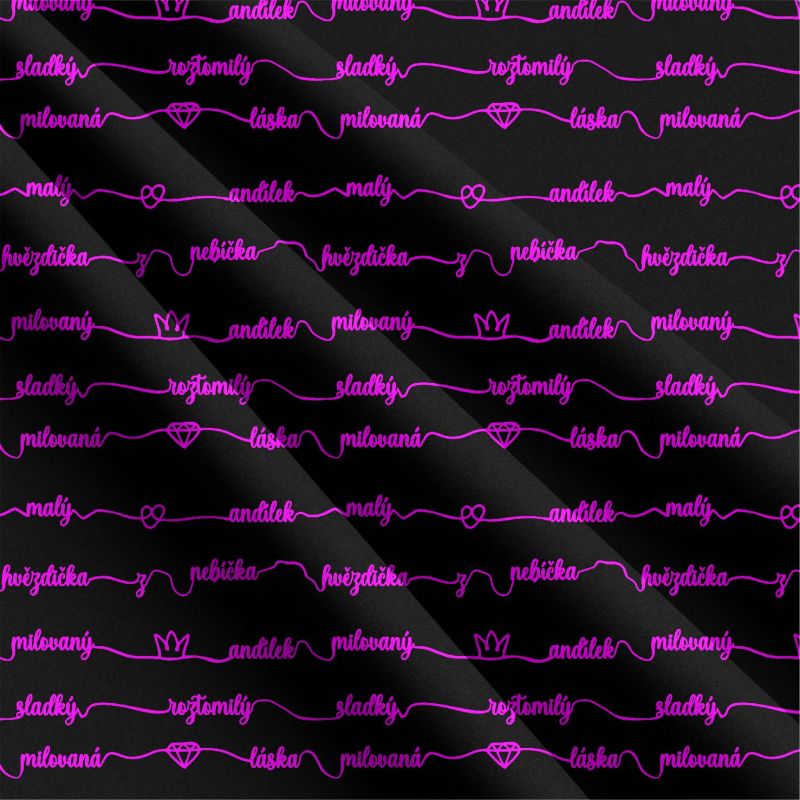 Malé lásky TEXTY černá+mlaina - materiálálové varianty mavaga design