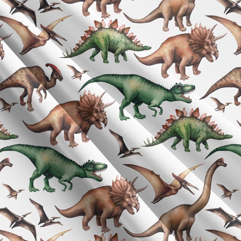 Dinosaurové na bílé-materiálové varianty mavaga design