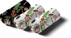 Houby na bílé -sublimační digitální tisk mavaga design
