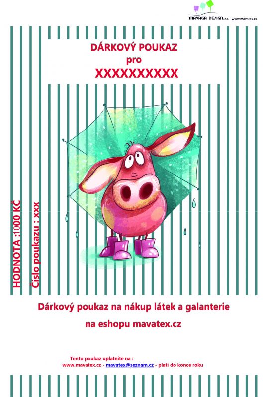 Dárkový poukaz - 1000 kč mavaga design