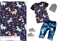 Jednorožci s duhou -materiálové varianty | Bela- polyesterový úplet, Torino -úplet funkční, MILKY -úplet funkční, FERRA -úplet, Lycra, PUSH UP LYCRA/ plavkovina, Garzato- počesaný funkční úplet, Termo lycra počesaná, DOLOMITY -počesaný 250 gsm, Softshell zimní 320 gsm, Softshell LETNÍ NEPRUŽNÝ, Softshell ZIMNÍ PRUŽNÝ 220 gsm, Softshell letní pružný 220gsm, Softshell jarní 285 gsm, Softshell BERÁNEK, Kočárkovina, Micropeach -tkanina 100 % pes, Silver pružné plátno, SILKY, Venezie úplet, Satén úpletový Valentino  PES+el., Microplyš pružný