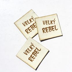 Koženkový štítek gravír - " velký rebel světlá " vyrobeno v EU