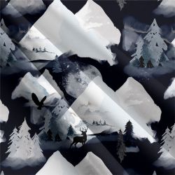 Zasněžené hory tmavé materiálové varianty mavaga design