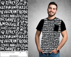 Populární texty na černé- materiálové varianty mavaga design
