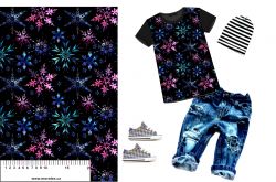 Glitrové vločky na černé - materiálové varianty mavaga design
