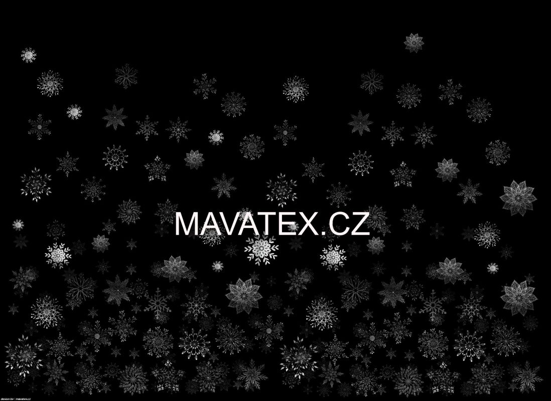 PANEL na šaty / triko/leginy -vánoční vločky na černé- materiálové varianty mavaga design