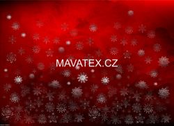 PANEL na šaty / triko/leginy -vánoční vločky na ČERVENÉ- materiálové varianty mavaga design