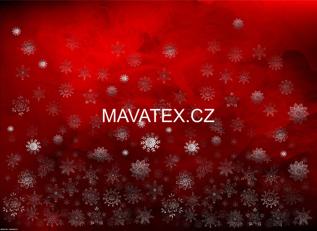 PANEL na šaty / triko/leginy -vánoční vločky na ČERVENÉ- materiálové varianty mavaga design
