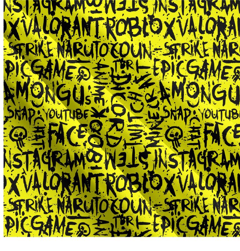 Populární texty na žluté-materiálové varianty mavaga design