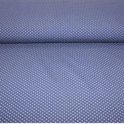 Jednolícní úplet tmavě modrý s bílými mini puntíky-200 gsm