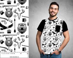 Lovec grafický - černobílý - materiálové varianty mavaga design