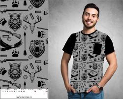 Lovec grafický - šedý - digitální tisk mavaga design Lovec grafický - šedý - digitální tisk mavaga design