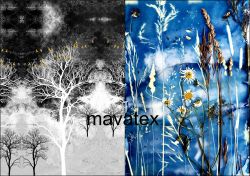 PANEL na šaty / triko/leginy - stromy + květy - materiálové varianty mavaga design